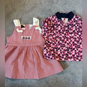 Tea Collection shirt and Vintage gingham dress